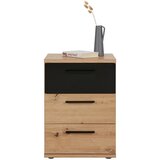 Mömax nočna omarica racer-light, črna, barva hrasta | Shoptok.si