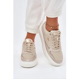 EVENTO Womens Leather Sneakers On Platform Beige Velarria | shoptok.hr