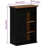 vidaXL ormarić HALDEN s kliznim vratima crni 49x22,5x70 cm bor | Eponuda.com