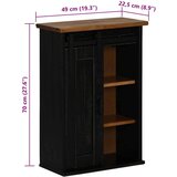 vidaXL Viseći ormarić HALDEN s kliznim vratima crni 49x22,5x70 cm bor | shoptok.hr
