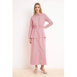 Trendyol Modest Ženska haljina Tctss26Eb00092, Crveno-bela Cene
