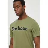 Barbour Bombažna kratka majica zelena barva
