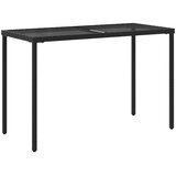  Vrtni stol sa staklenom pločom crni 115x54x74 cm od poliratana | shoptok.hr