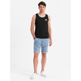 Ombre Men's Summer Vibe printed cotton tank top - black | ePonuda.com