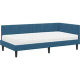  Kutni krevetni okvir s madracem 2 kom. Plava 90 x 190 cm Baršun | Shoptok.si