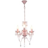  Luster s perlama ružičasti okrugli 3 x E14 | shoptok.hr