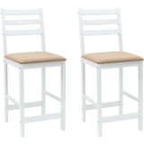  Trpezarijske stolice 2 pcs Bijelo 40 x 47 5 x 99 5 cm - Bijela i smeđa | shoptok.hr