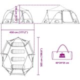  Šotor z dome s streho Siva in oranžna 505 x 450 x 248 cm | Shoptok.si