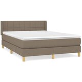 vidaXL Box spring postelja z vzmetnico taupe 140x200 cm blago, (20894198) Cene