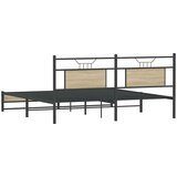 vidaXL Kovinski posteljni okvir brez vzmetnice sonoma hrast 180x200 cm | Shoptok.si