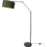 QAZQA Vloerlamp zwart verstelbaar met kap groen en gouden binnenkant 50cm - Editor | Shoptok.si