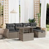  6-dijelni set vrtnih sofa od poliratana s jastucima svjetlosivi | shoptok.hr