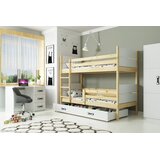Molarem Home Drveni dječji krevet na kat JACEK s ladicom - 200x90 cm - svijetlo drvo i bijelo Slike