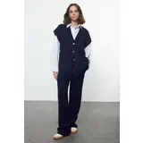 Trendyol Navy Blue Knitwear Vest Trousers Bottom-Top Set