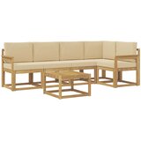 vidaXL Zunanja garnitura za sedenje z blazino 6 pcs Bela in bež, (5000281223) | Shoptok.si