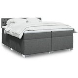 vidaXL Box spring postelja z vzmetnico temno siva 200x200 cm blago Cene