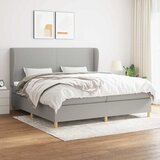  Krevet s oprugama i madracem svjetlosivi 200 x 200cm od tkanine | shoptok.hr