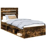  Okvir za krevet s uzglavljem Dimljeni hrast 75 x 190 cm | shoptok.hr