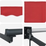 vidaXL Ročna Zložljiva Tenda Rdeča 500x300 cm, Zamenjava tenda za okvir 5x3 m Rdeča | Shoptok.si