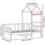  Dnevni krevet s krovom bez madraca 80 x 200 cm masivno drvo | shoptok.hr