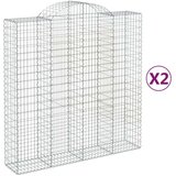 Lučne gabionske košare 2 kom 200x50x200/220cm pocinčano željezo | shoptok.hr