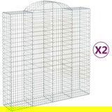  Obokane gabion košare 2 kosa 200x50x200/220 cm pocinkano železo | Shoptok.si