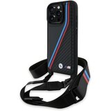 BMW OVITEK M EDITION CARBON TRICOLOR LINES & STRAP CASE ZA IPHONE 16 PRO ČRN, (21898107) | Shoptok.si