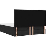  Otomanski krevet s madracem crni 160x200cm od tkanine | shoptok.hr