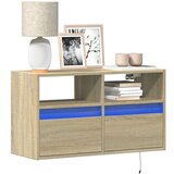 vidaXL Zidni TV ormarić s LED svjetlima boja hrasta 80 x 31 x 45 cm | shoptok.hr