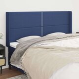  Vzglavje z ušesi modro 203x16x118/128 cm blago, (20933328) | Shoptok.si