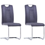 vidaXL Nihajni jedilni stoli 2 kosa sivo umetno semiš usnje, (20699956) | Shoptok.si