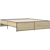 vidaXL Posteljni okvir sonoma hrast 180x200 cm inž. les in kovina, (21128902) Cene