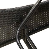  Ležaljka za sunčanje s jastukom crna 60x205x73 cm poli ratan | shoptok.hr