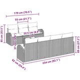  8-dijelni vrtni sofa set s jastučićima crna poli ratan | shoptok.hr