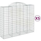  Lučne gabionske košare 5 kom 200x50x160/180cm pocinčano željezo | shoptok.hr