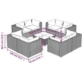  Vrtna sedežna garnitura 9-delna z blazinami poli ratan rjava, (20674193) | Shoptok.si