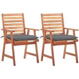 Maison Chic Vrtni jedilni stoli - Stol za vrt 2 kosa z blazinami trden akacijev les JS322, (21877490) | Shoptok.si