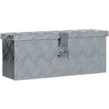 vidaXL Skrinja iz aluminija 48,5x14x20 cm sive barve Cene