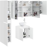  Set ormarića za kupaonicu 5 kom. Bijela Konstruirano drvo | shoptok.hr