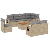  9-dijelni set vrtnih sofa s jastucima bež od poliratana | shoptok.hr