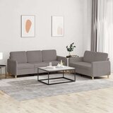  2-dijelni set sofa s jastucima smeđesivi od tkanine | shoptok.hr