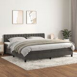 Maison Chic Box spring postelja - Vzmetna postelja z vzmetnico temno siva 200x200 cm žamet SL21288, (21892955) | Shoptok.si