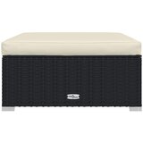  Vrtni tabure s jastukom crni 70 x 70 x 30 cm od poliratana | shoptok.hr