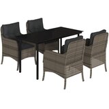  5-dijelni vrtni blagovaonski set sivi od poliratana Siva Dužina stola 140 cm | shoptok.hr