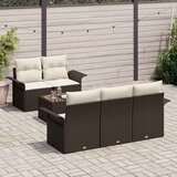  Sjedeća garnitura za vrt 6 pcs Smeđa i krem 55 x 55 x 37 cm | shoptok.hr