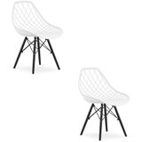 Brandless Stol SAKAI - bela / črne noge x 2, (22030884) | Shoptok.si