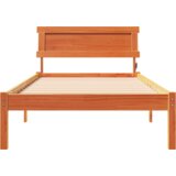  Krevet s uzglavljem i LED - smeđa voskasta 100 x 200 cm čvrsto borovo drvo. | shoptok.hr