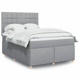 vidaXL Krevet s oprugama i madracem svjetlosivi 140x190 cm od tkanine | shoptok.hr