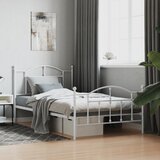 vidaXL Metalni okvir kreveta uzglavlje i podnožje bijeli 100x200 cm | shoptok.hr