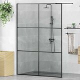  Zid za walk-in tuš Crna 140 x 195 cm Staklo otporno na udarce | shoptok.hr